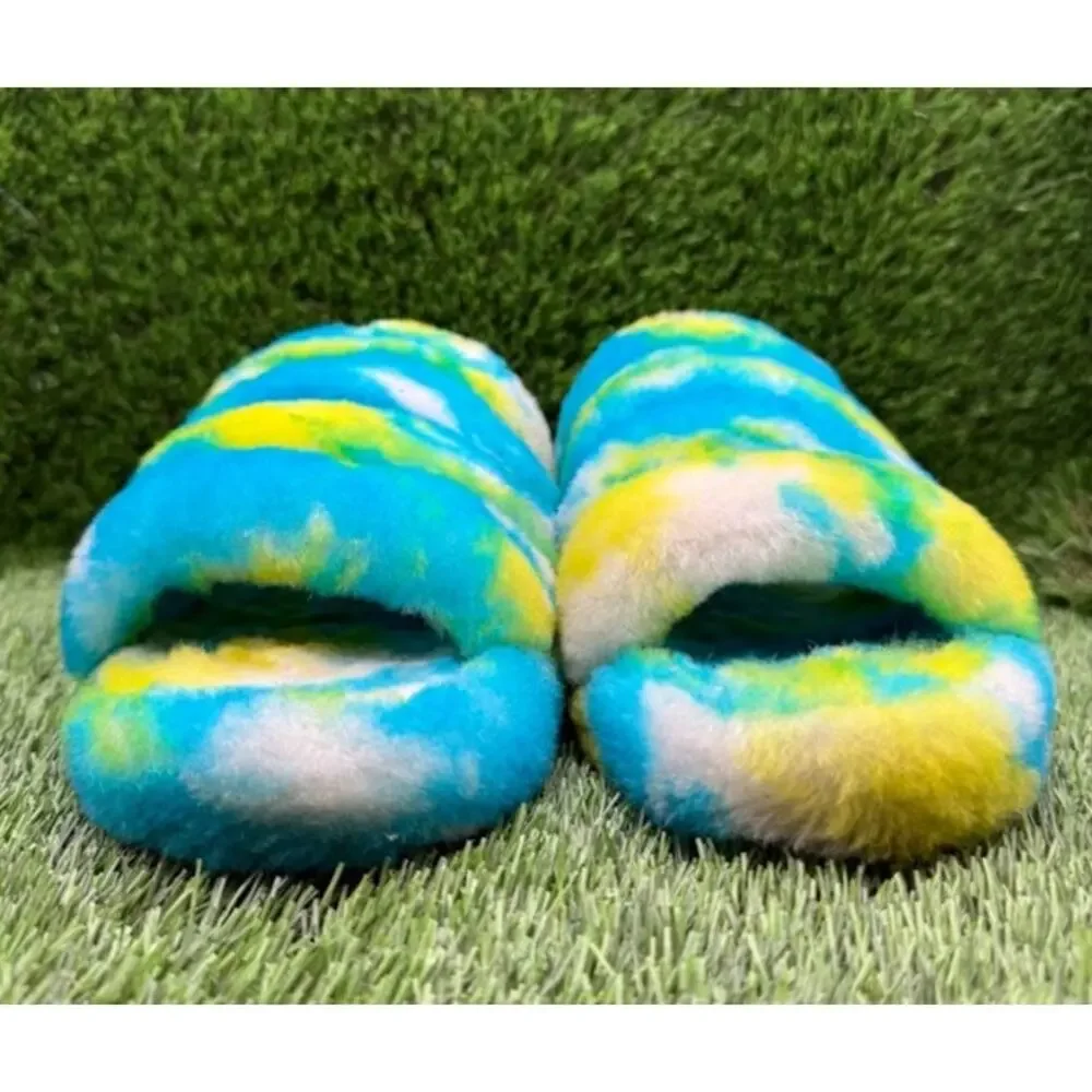 UGG Kids Fluff Yeah Slide Oasis Blue Slippers 1123636K – Size 6